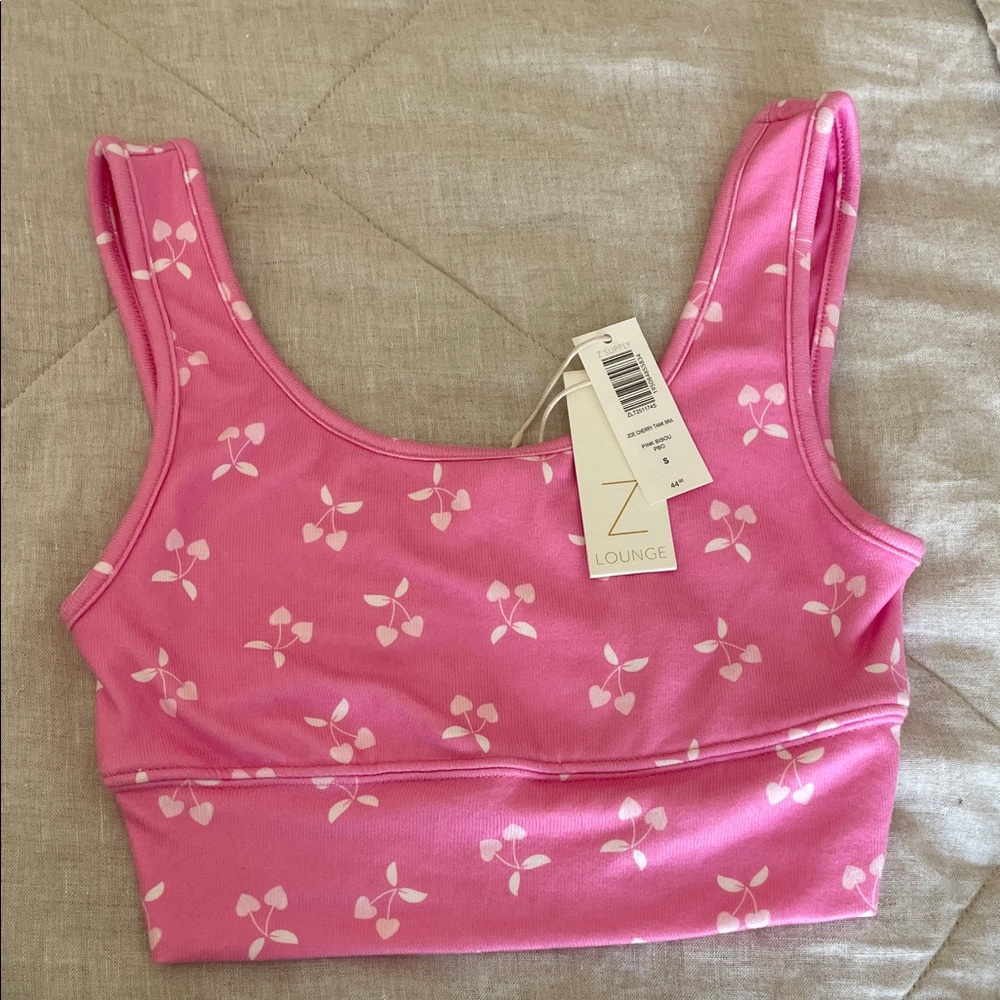 Z Lounge Pink Floral Sports Bra
